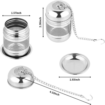 2PCS Tea Infuser Strainer - Stainless Steel Strainers for Loose Leaf Tea, Steeper, Fine Mesh Ball holder with V1258-DP02-B-1788