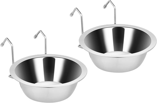 2PCS Kennel Water Bowl Hanging,Stainless Steel Puppy Bowls for Small Dog Cage,Kennel, Crate, Catio V1258-DP02-B-1789