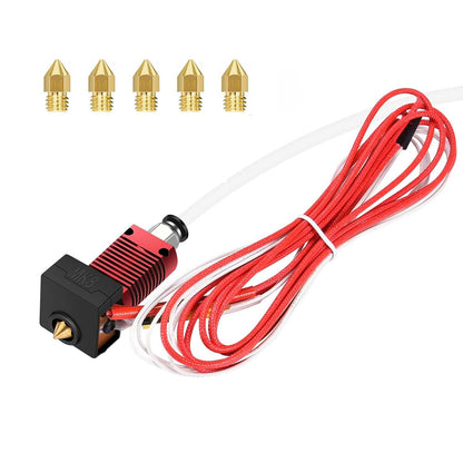 Extruder Heater Hot End Kit, Assembled MK8 Extruder Hot end Kit with 0.4mm Nozzle Silicon Sock Compatible V1258-DP02-B-179