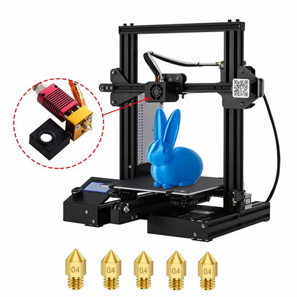 Extruder Heater Hot End Kit, Assembled MK8 Extruder Hot end Kit with 0.4mm Nozzle Silicon Sock Compatible V1258-DP02-B-179