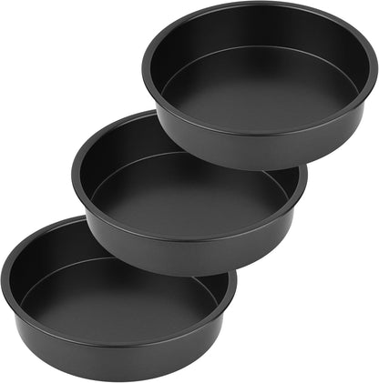 8" Round Cake Pans - 3PCS Nonstick Round Baking Cake Pan, Mold,Dish, Flan, Tin, Carbon Steel Baking Set, V1258-DP02-B-1790