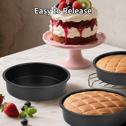 8" Round Cake Pans - 3PCS Nonstick Round Baking Cake Pan, Mold,Dish, Flan, Tin, Carbon Steel Baking Set, V1258-DP02-B-1790