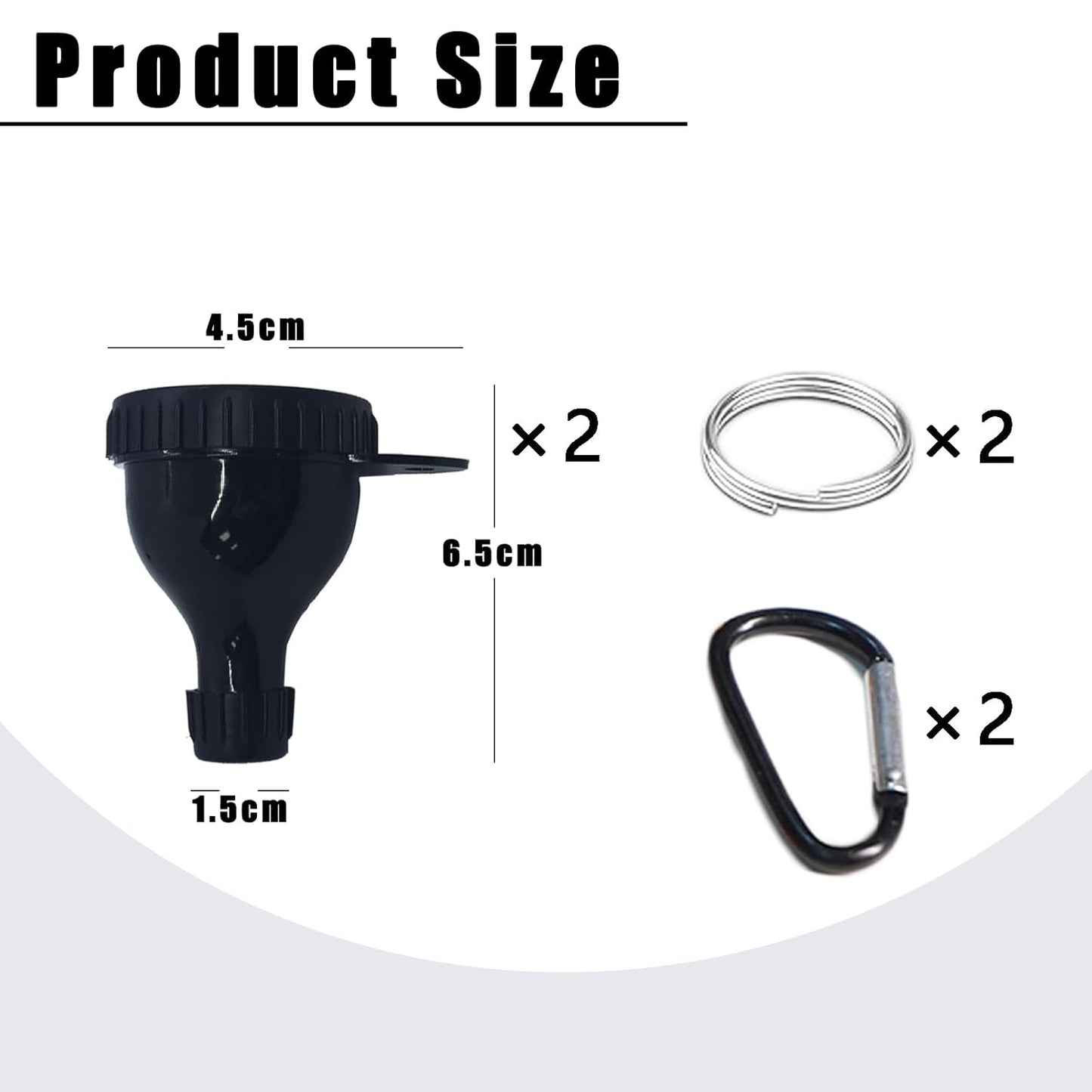 2 Pack Protein Powder Container to Go - Mini Funnel with Keychain and Keyring, Water Bottle Funnel for Shakers V1258-DP02-B-1795
