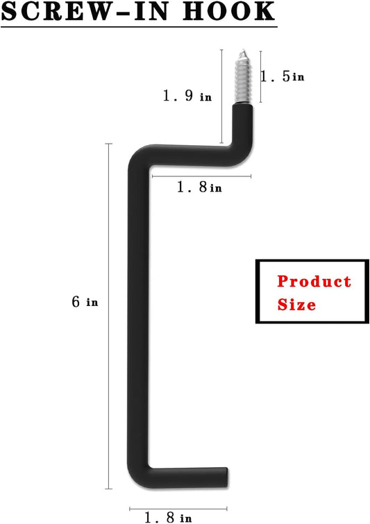 4 Pack Ladder Hooks-Bike Hooks(Black) Ladder Hanger for Ladder, Bike, Folding Chair, Cord, Hose, Wheelbarrow, V1258-DP02-B-1799