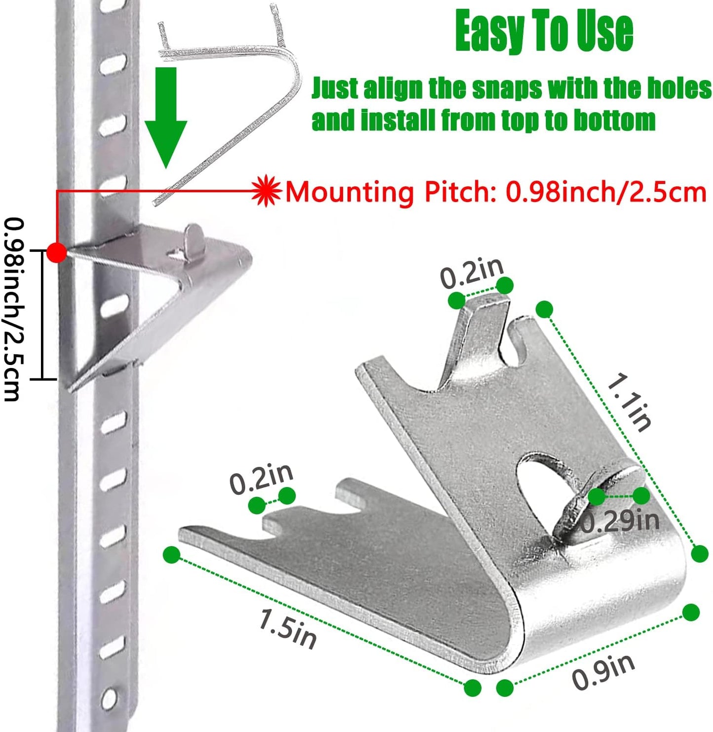920158 Freezer Shelf Clip,Stainless Steel Shelf Clip for Refrigerator,Freezer Cooler Shelf V1258-DP02-B-18