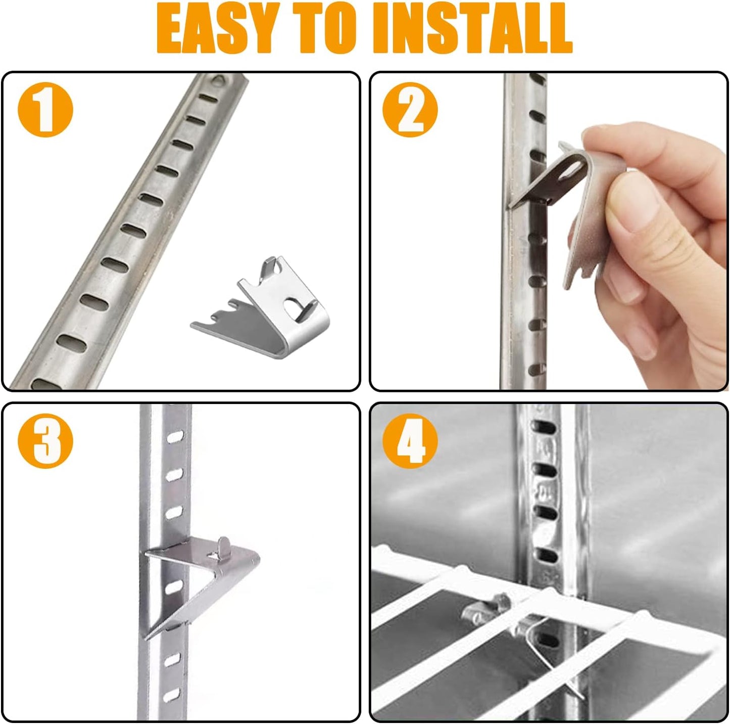 920158 Freezer Shelf Clip,Stainless Steel Shelf Clip for Refrigerator,Freezer Cooler Shelf V1258-DP02-B-18
