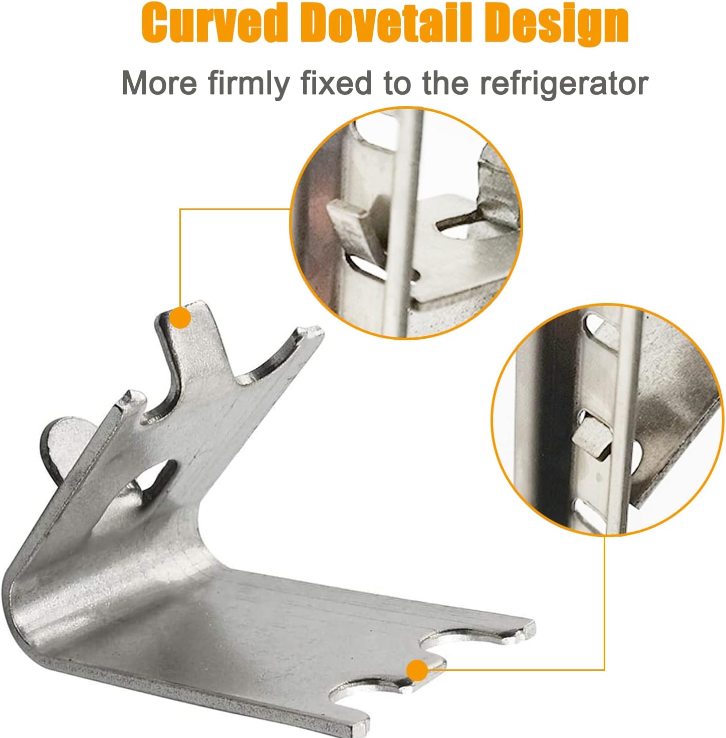 920158 Freezer Shelf Clip,Stainless Steel Shelf Clip for Refrigerator,Freezer Cooler Shelf V1258-DP02-B-18