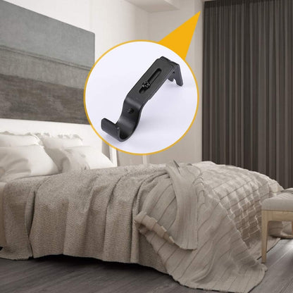 Heavy Duty Adjustable Curtain Rod Brackets and Holders - For 1 1/8 Inch & 1 1/4 Inch Rod, 2 PCS Black V1258-DP02-B-1802