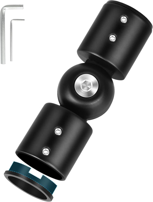 Curtain Rod Corner Connector Heavy Duty Hinged Elbow Connector, Adjustable Corner Curtain Rod Connector for 1 V1258-DP02-B-1808