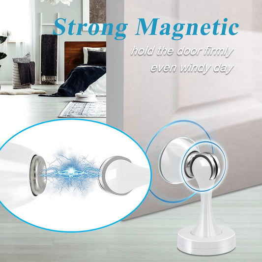 Door Stopper, Magnetic Door Stop White Wall Floor Mount Magnetic Door Stoppers Stainless Steel Magnetic Door V1258-DP02-B-1810