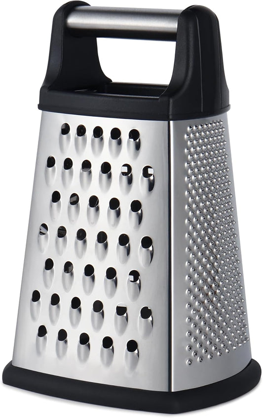 Professional Cheese Grater, 4-Sided Stainless Steel Box Grater, Food Shredder for Cheese, Parmesan, V1258-DP02-B-1823