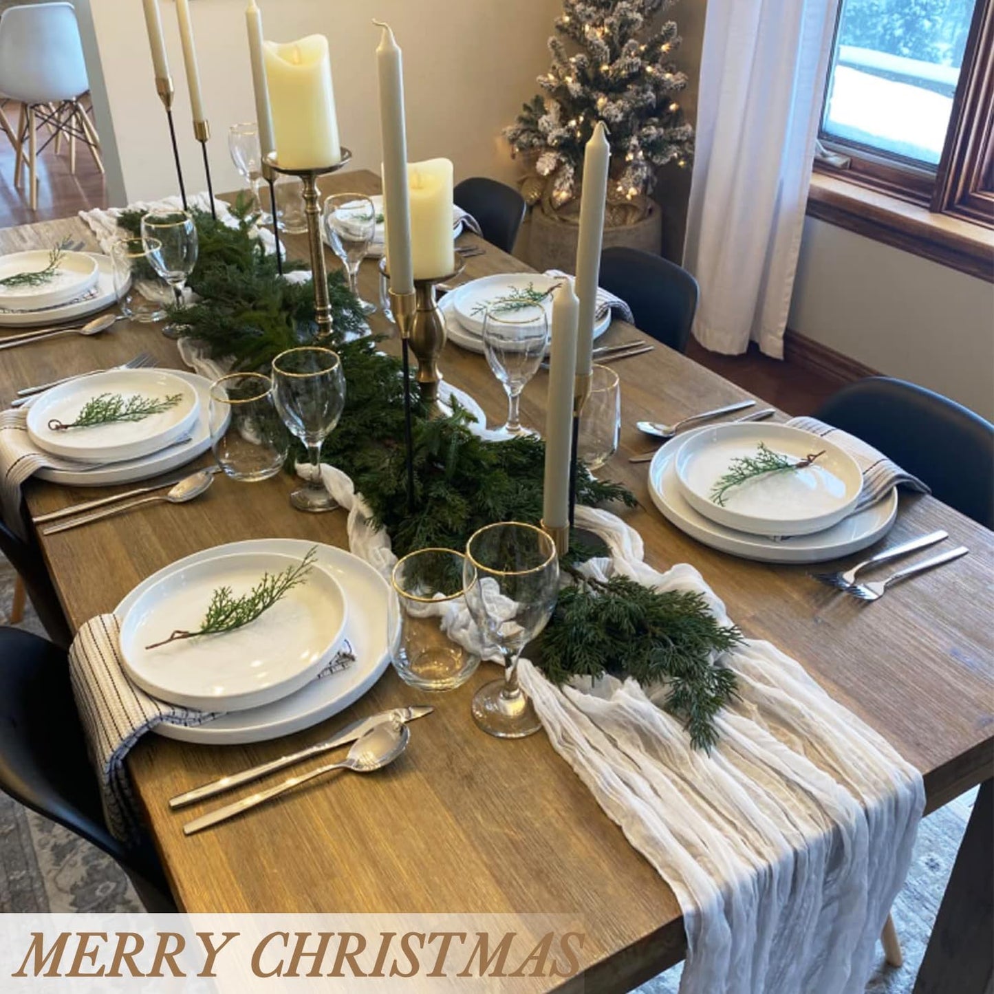 White Cheesecloth Table Runner 10FT Long Boho Gauze Table Runner Rustic Sheer Runner for Wedding Bridal Baby V1258-DP02-B-1829