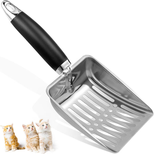 Cat Litter Scoop - Stainless Steel Metal Cat Litter Scoop-Kitty Metal Scooper-Sturdy Mesh Scooper - Mesh V1258-DP02-B-1830