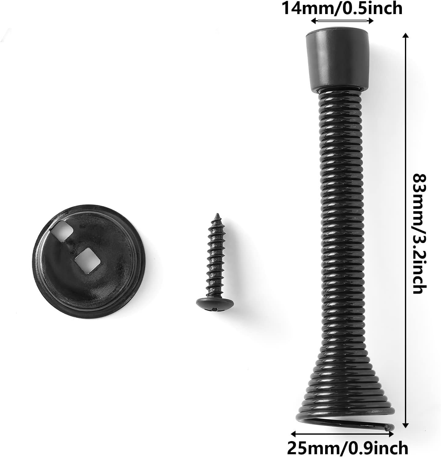 Spring Door Stopper, 5 Pcs Wall Mounted Spring Doorstop, Spring Door Stop for Walls, Black V1258-DP02-B-1831