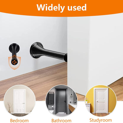 Spring Door Stopper, 5 Pcs Wall Mounted Spring Doorstop, Spring Door Stop for Walls, Black V1258-DP02-B-1831