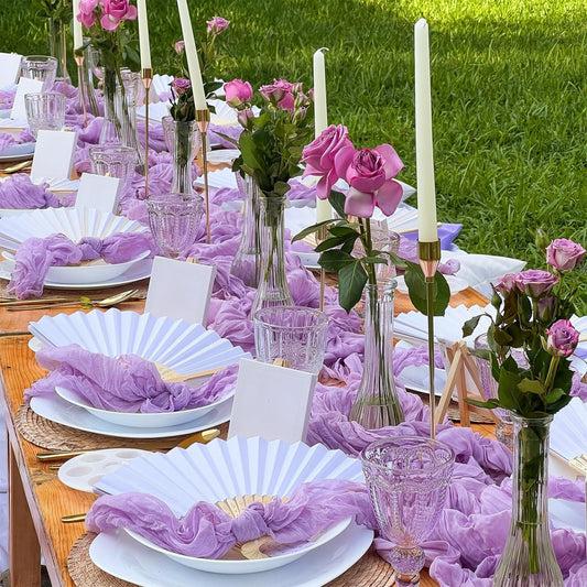 Lilac Purple Cheese Cloth Table Runner Easter Spring Boho Romantic 10ft Lavender Gauze Cheesecloth Table V1258-DP02-B-1833