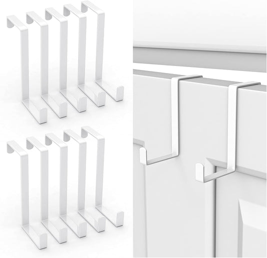 Over The Door Hooks 10 Pack, Z-Shaped Door Hanger Hook Fits The 1 3/8" and 1 3/4" Door Widths, Reversible V1258-DP02-B-1839