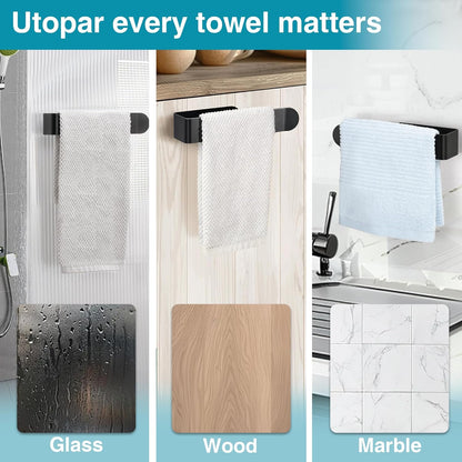 8 Inch Hand Towel Holder, Self Adhesive Towel Bar for Bathroom, Rustproof Aluminum U-Shape Towel Rack Stick V1258-DP02-B-1844