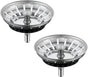 [2 Pack] Kitchen Sink Strainer - Sink Drain Stopper - Kitchen Sink Plug with Anti-Clogging Basket - Bouchon V1258-DP02-B-1849