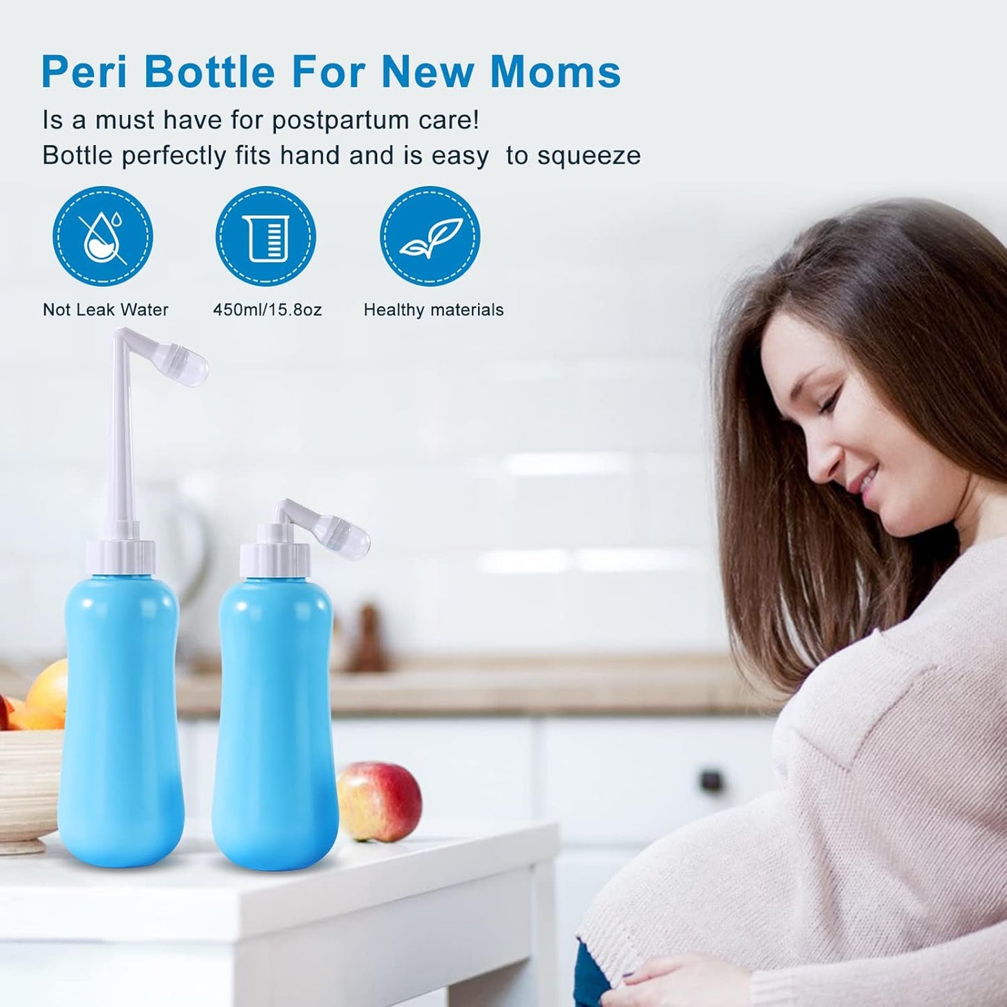 Portable Bidet Travel Large Capacity 450ml(15oz) Personal Toilet Handheld Blue V1258-DP02-B-1855
