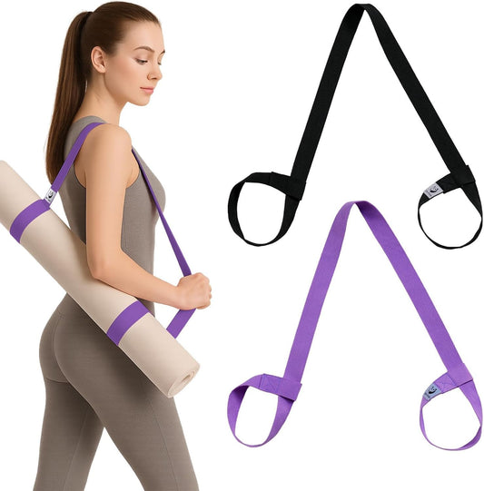 Yoga Mat Straps for Carrying, Adjustable Yoga Mat Carrier Sling Fits All Mats(Mat Not Included) V1258-DP02-B-1856