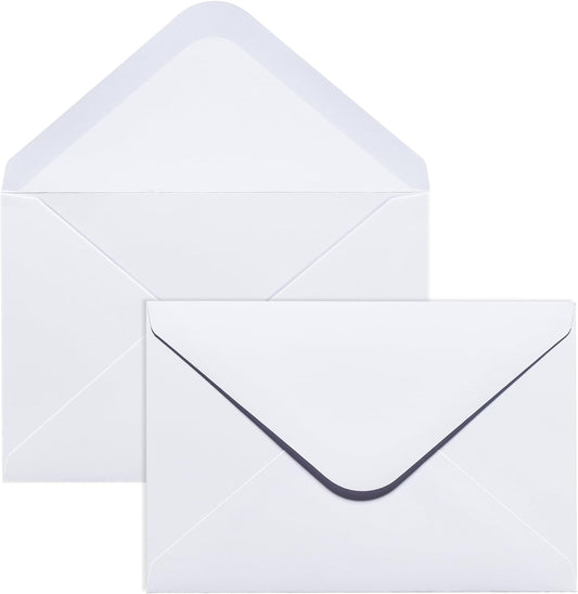 50PACK 5x7 Envelopes for Invitations, White A7 Envelopes for Wedding, Graduation, RSVP Cards, Gummed V Flag 5 V1258-DP02-B-1857