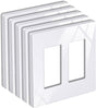 5 Pack 2-Gang Screwless Wall Plate, USWP6 Gloss Snow White Series, Decorator Outlet Cover, 11.91cm x 12.01cm, V1258-DP02-B-1859