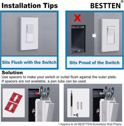 5 Pack 2-Gang Screwless Wall Plate, USWP6 Gloss Snow White Series, Decorator Outlet Cover, 11.91cm x 12.01cm, V1258-DP02-B-1859