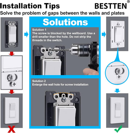 5 Pack 2-Gang Screwless Wall Plate, USWP6 Gloss Snow White Series, Decorator Outlet Cover, 11.91cm x 12.01cm, V1258-DP02-B-1859