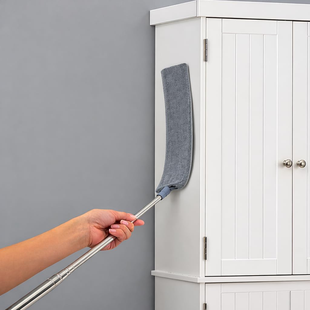 Retractable Gap Dust Cleaner with Extension Pole, Cleaning Tools with 3 Microfiber Dusting Cloths, Extendable V1258-DP02-B-1861