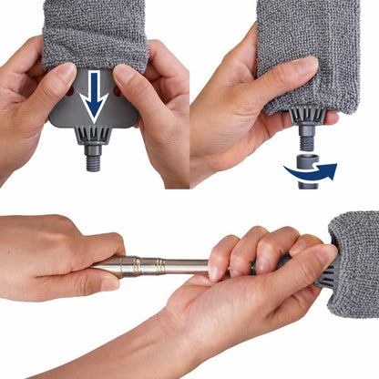 Retractable Gap Dust Cleaner with Extension Pole, Cleaning Tools with 3 Microfiber Dusting Cloths, Extendable V1258-DP02-B-1861