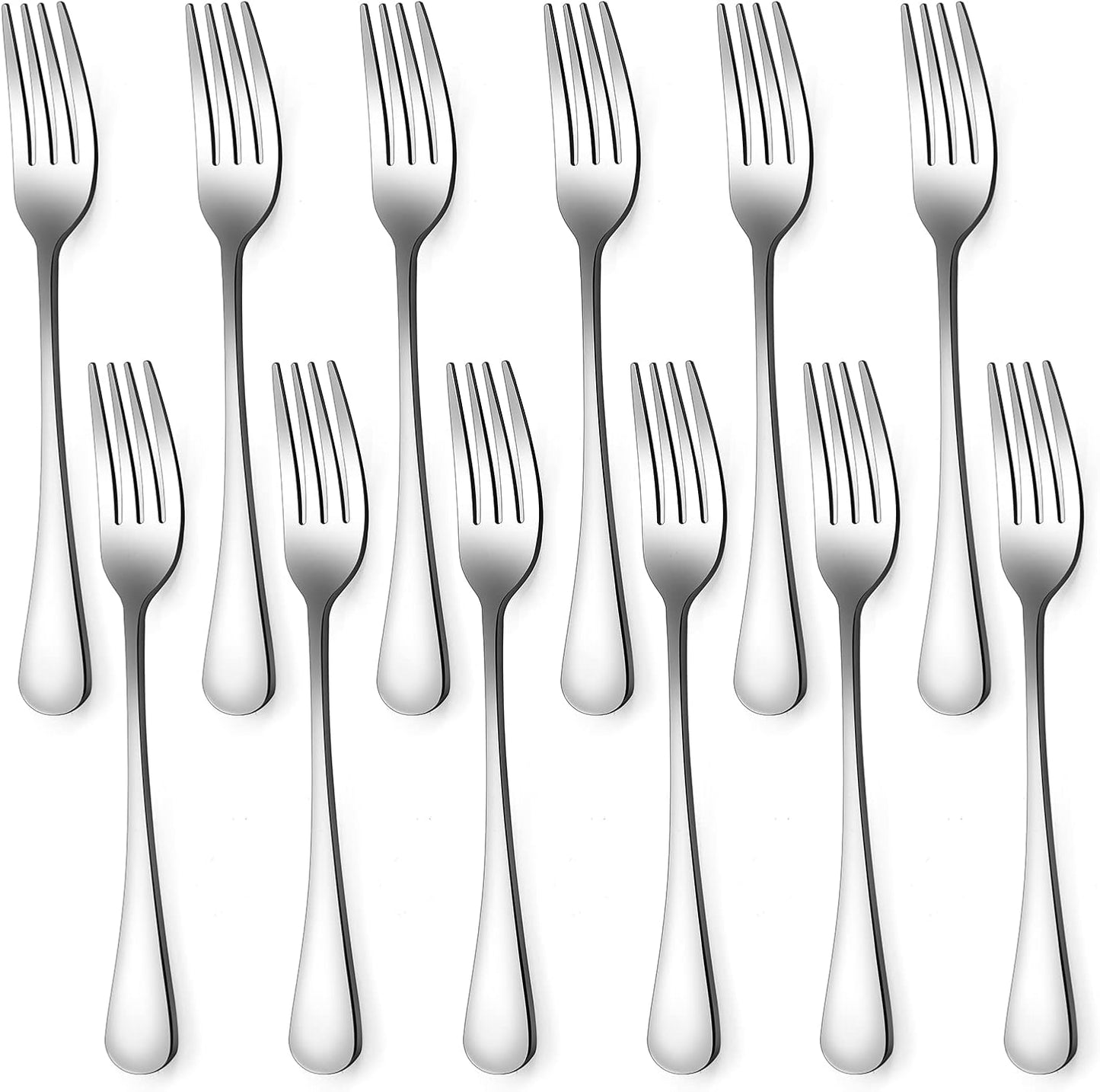 Set of 12, Stainless Steel Dinner Forks Silverware Set, Heavy-Duty Dinner Forks (8 Inch) Cutlery Set, V1258-DP02-B-1866