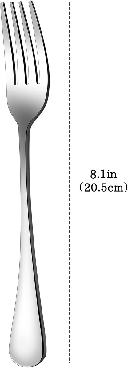Set of 12, Stainless Steel Dinner Forks Silverware Set, Heavy-Duty Dinner Forks (8 Inch) Cutlery Set, V1258-DP02-B-1866