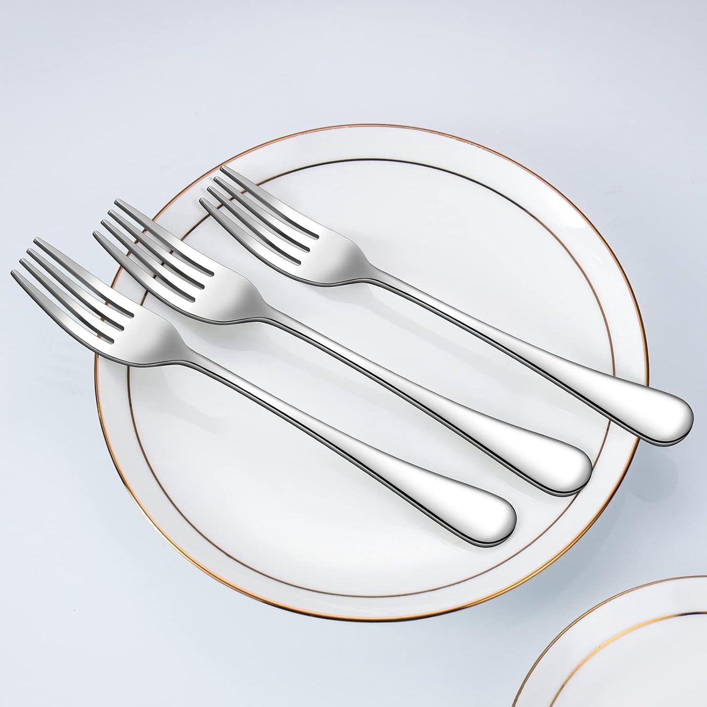 Set of 12, Stainless Steel Dinner Forks Silverware Set, Heavy-Duty Dinner Forks (8 Inch) Cutlery Set, V1258-DP02-B-1866
