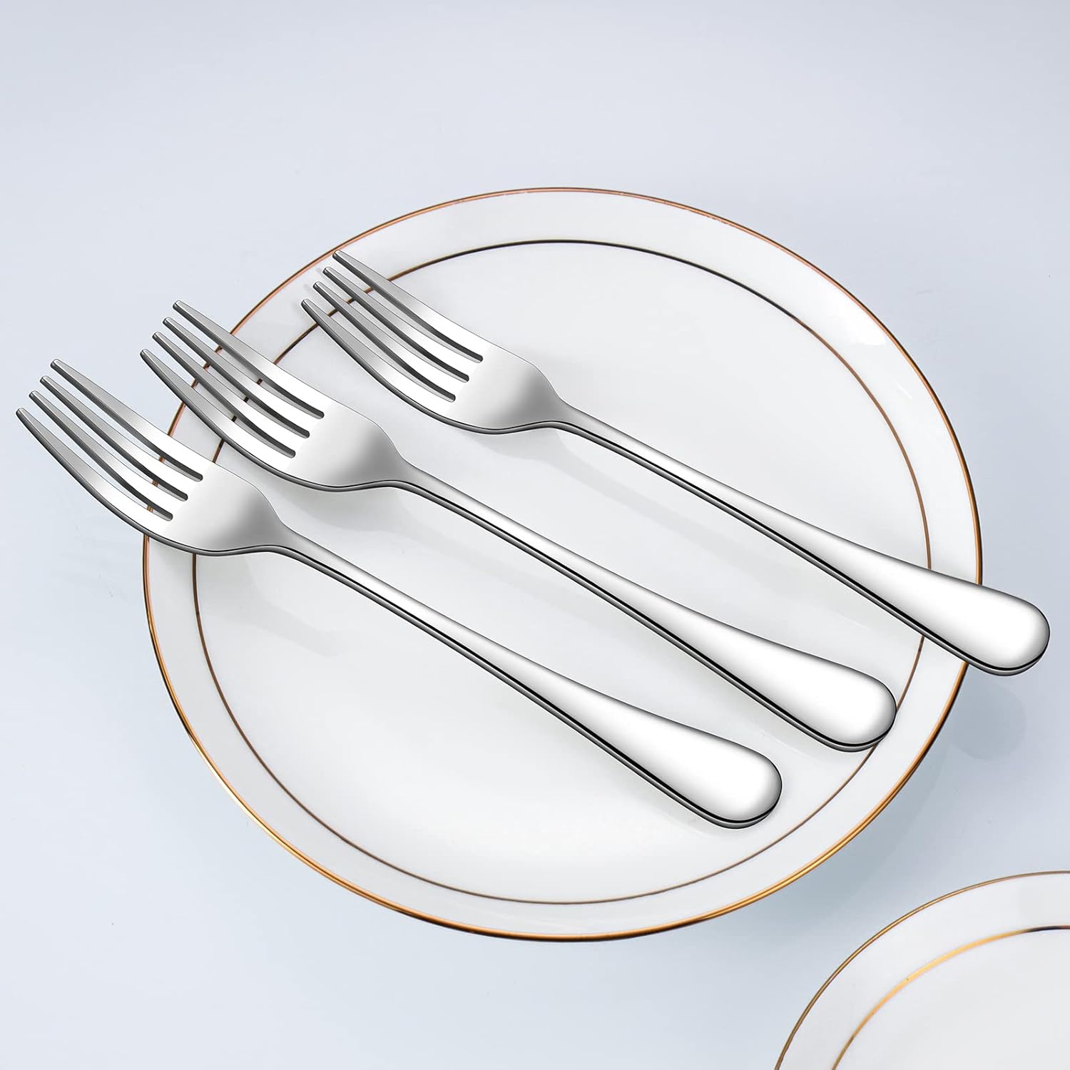 Set of 12, Stainless Steel Dinner Forks Silverware Set, Heavy-Duty Dinner Forks (8 Inch) Cutlery Set, V1258-DP02-B-1866
