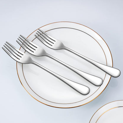 Set of 12, Stainless Steel Dinner Forks Silverware Set, Heavy-Duty Dinner Forks (8 Inch) Cutlery Set, V1258-DP02-B-1866