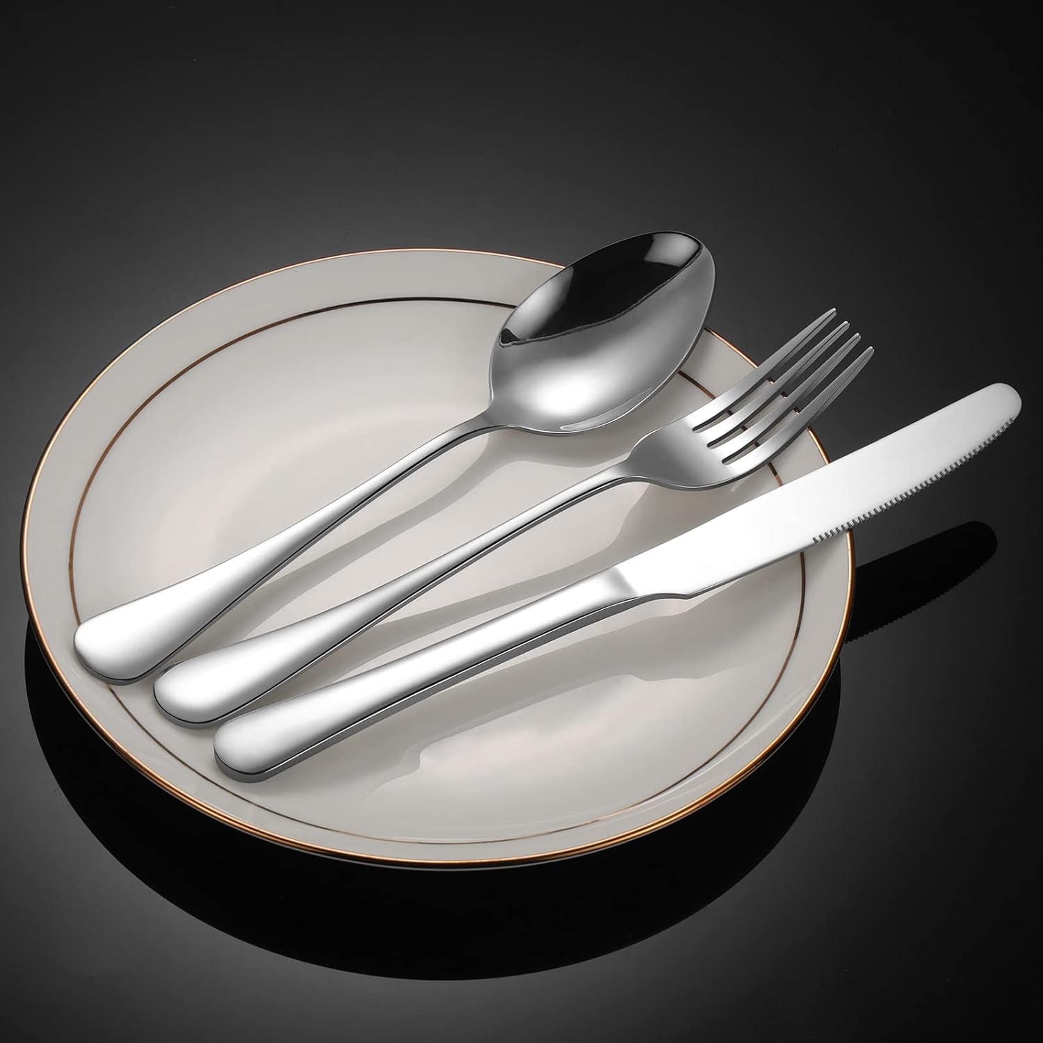 Set of 12, Stainless Steel Dinner Forks Silverware Set, Heavy-Duty Dinner Forks (8 Inch) Cutlery Set, V1258-DP02-B-1866