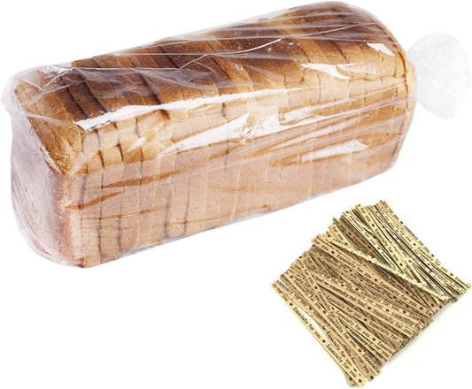 Bread Bags With Ties,100 Pieces 18x4x8 Inches Reusable Plastic Loaf Storage Bags for Homemade Bread Gift V1258-DP02-B-1867