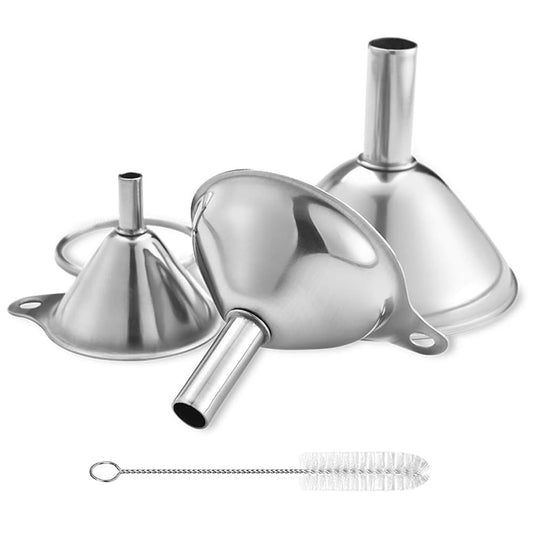 Stainless Steel Funnels, 3pcs Mini Filling Kitchen Funnel, Sizes Large To Small Funnels for Transferring V1258-DP02-B-1870