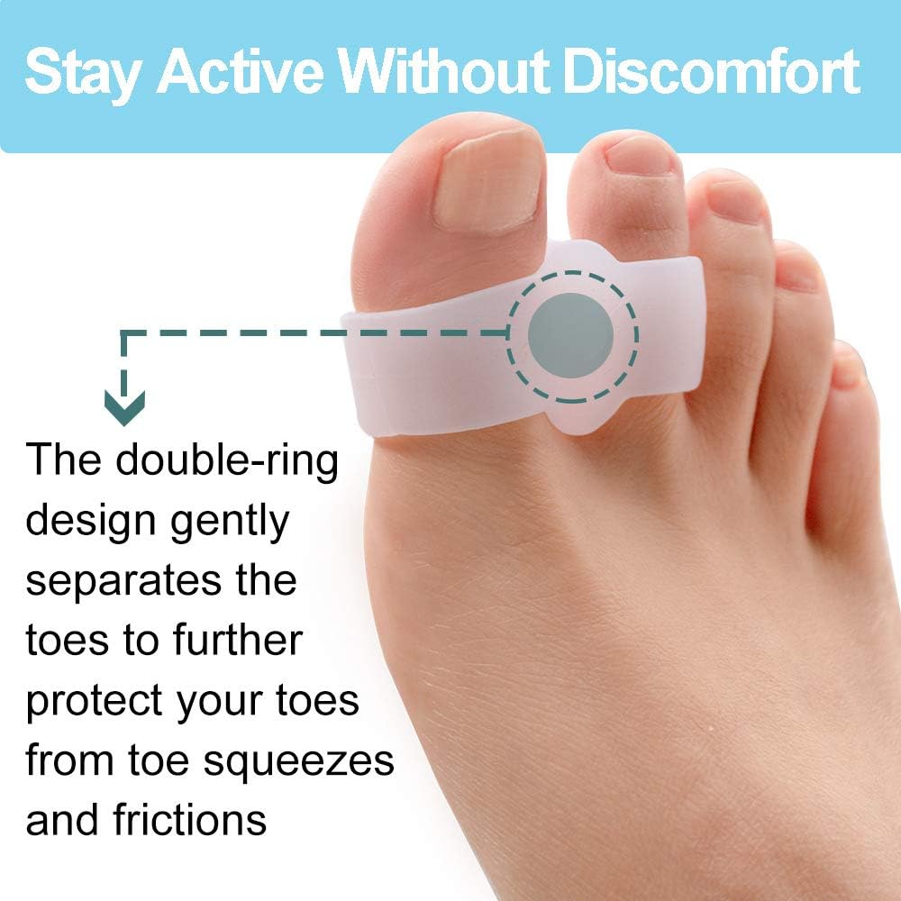 Pack of 12 Bunion Corrector, Toe Separators with 2 Loops, Big Toe Space Suitable for Bunion Pain Relief and V1258-DP02-B-1872