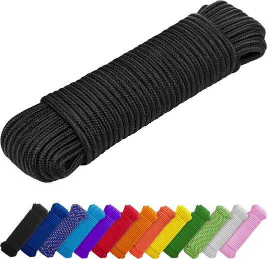 Rope - 1/4" & 3/8" - 90 FT | 150 FT - Strong All-Purpose Utility Rope - Camping, Crafting, Flag Pole, Indoor V1258-DP02-B-1875