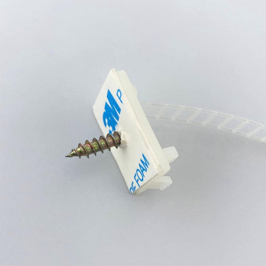 Wire Management Clips Clear (Yellowish) with Screw Hole (50 Pack) Adjustable Zip Ties 3 Inch with 3M Adhesive V1258-DP02-B-1881