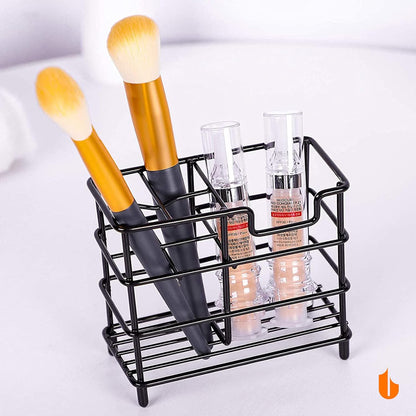 304 Stainless Steel Bathroom Toothbrush Holder Toothpaste Holder Stand Bathroom Accessories Organizer (Black, V1258-DP02-B-1886