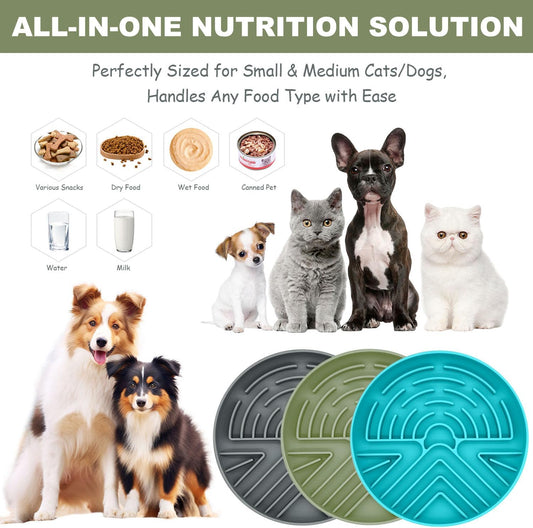 Slow Feeder Dog Bowl for Medium & Small Pets, Anti Choking Puzzle Dog Food Bowl with Non-Slip Base, V1258-DP02-B-1888