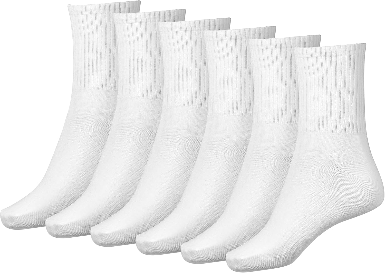 Women Crew Sock Cotton Casual Calf Socks 6 Pairs Size 5-10 V1258-DP02-B-1894