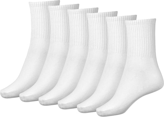 Women Crew Sock Cotton Casual Calf Socks 6 Pairs Size 5-10 V1258-DP02-B-1894