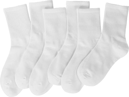 Women Crew Sock Cotton Casual Calf Socks 6 Pairs Size 5-10 V1258-DP02-B-1894