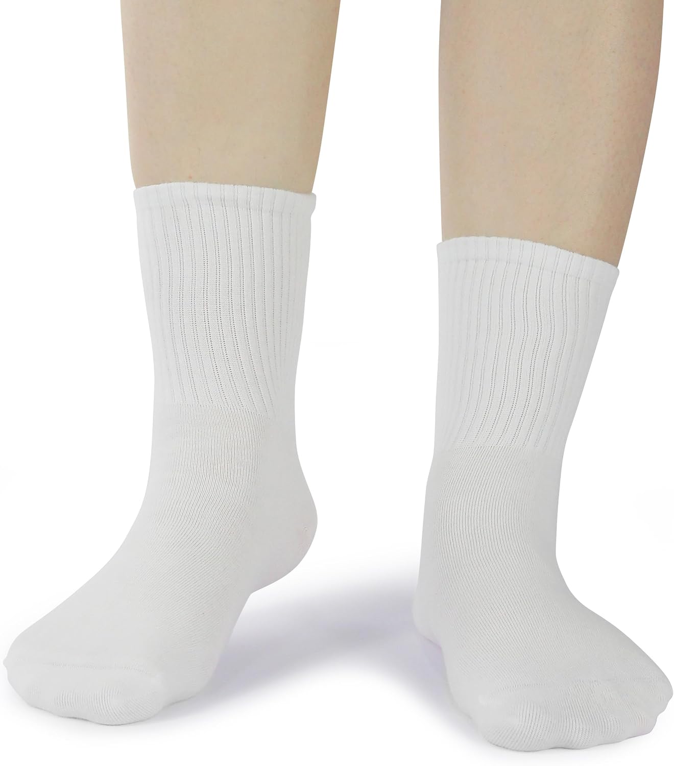 Women Crew Sock Cotton Casual Calf Socks 6 Pairs Size 5-10 V1258-DP02-B-1894
