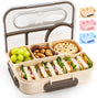 Bento Box Adult Lunch Box with 4-Compartment Leakproof Lunch Containers Microwave and Dishwasher Safe Bento V1258-DP02-B-1896