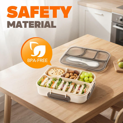 Bento Box Adult Lunch Box with 4-Compartment Leakproof Lunch Containers Microwave and Dishwasher Safe Bento V1258-DP02-B-1896